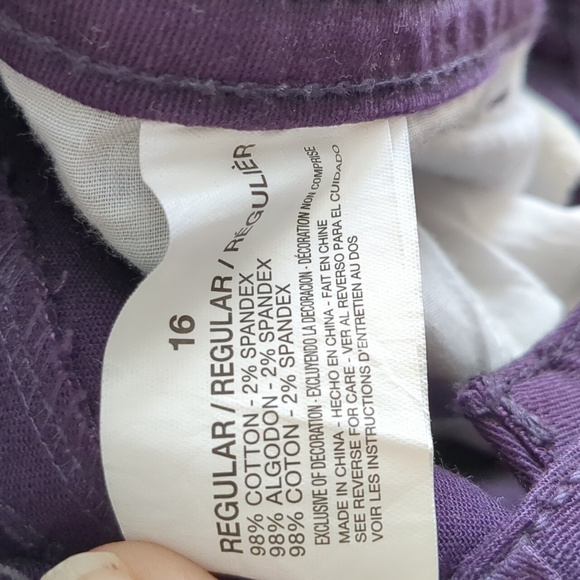 Size 16/32 Code Blue Marielle Slim Straight Blingy Purple Denim Jeans 16 - Picture 12 of 12